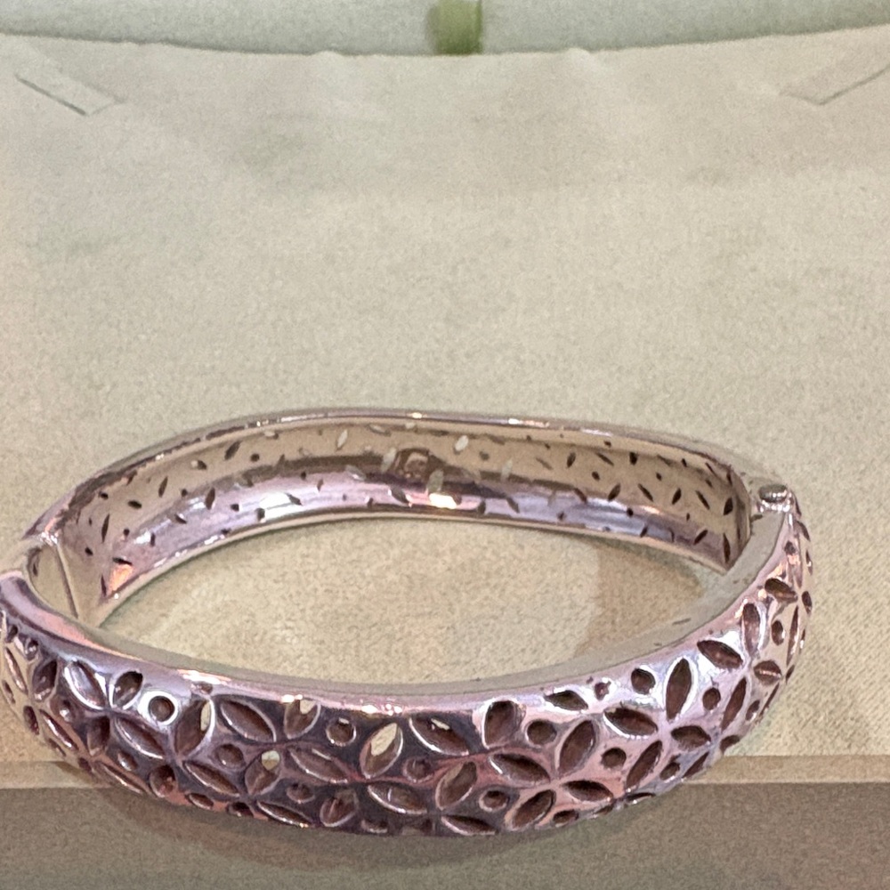 Brighton Silver Floral Cut-Out Bracelet
